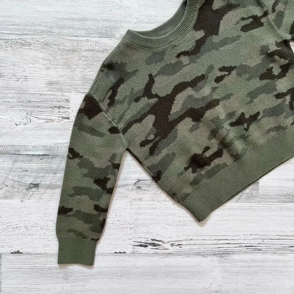 Gap Boys Sweater XS 4-5 Camouflage Knit Pullover Crewneck Long Sleeve Casual